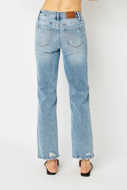 Judy Blue MR Medium Wash Destroy Straight