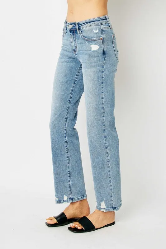 Judy Blue MR Medium Wash Destroy Straight