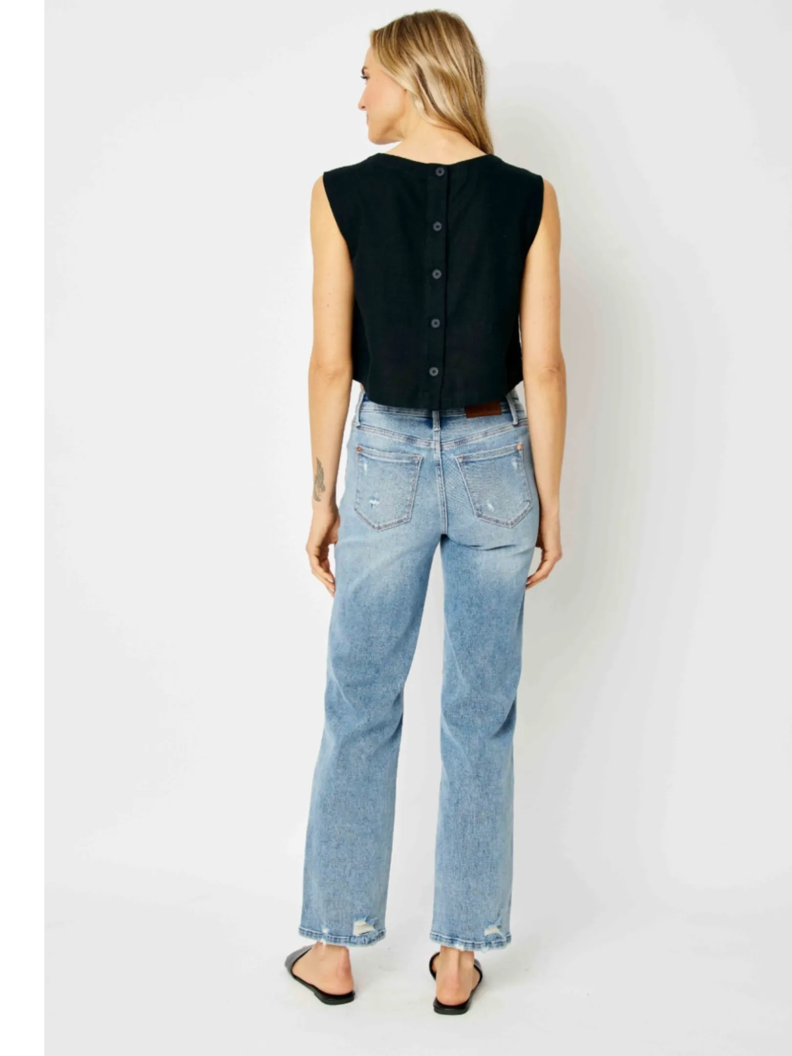 Judy Blue MR Medium Wash Destroy Straight