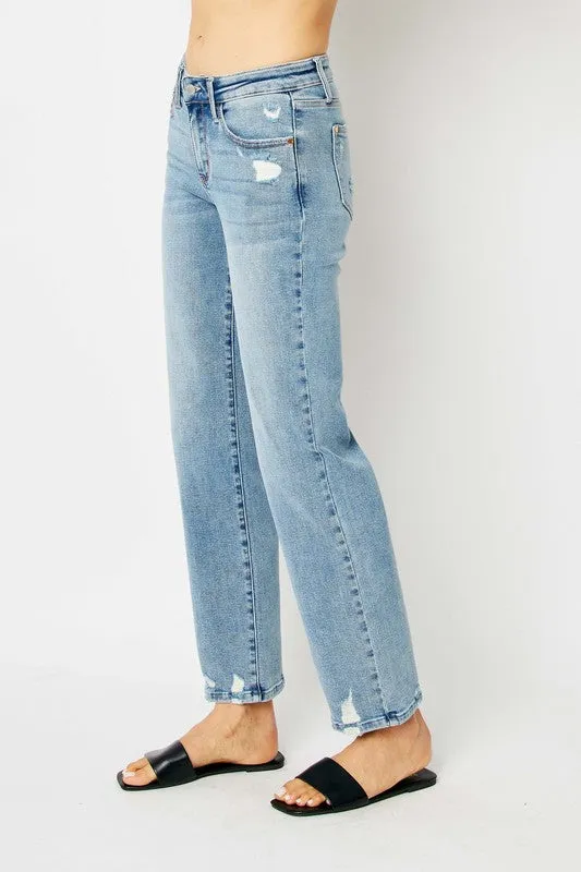 Judy Blue MR Medium Wash Destroy Straight