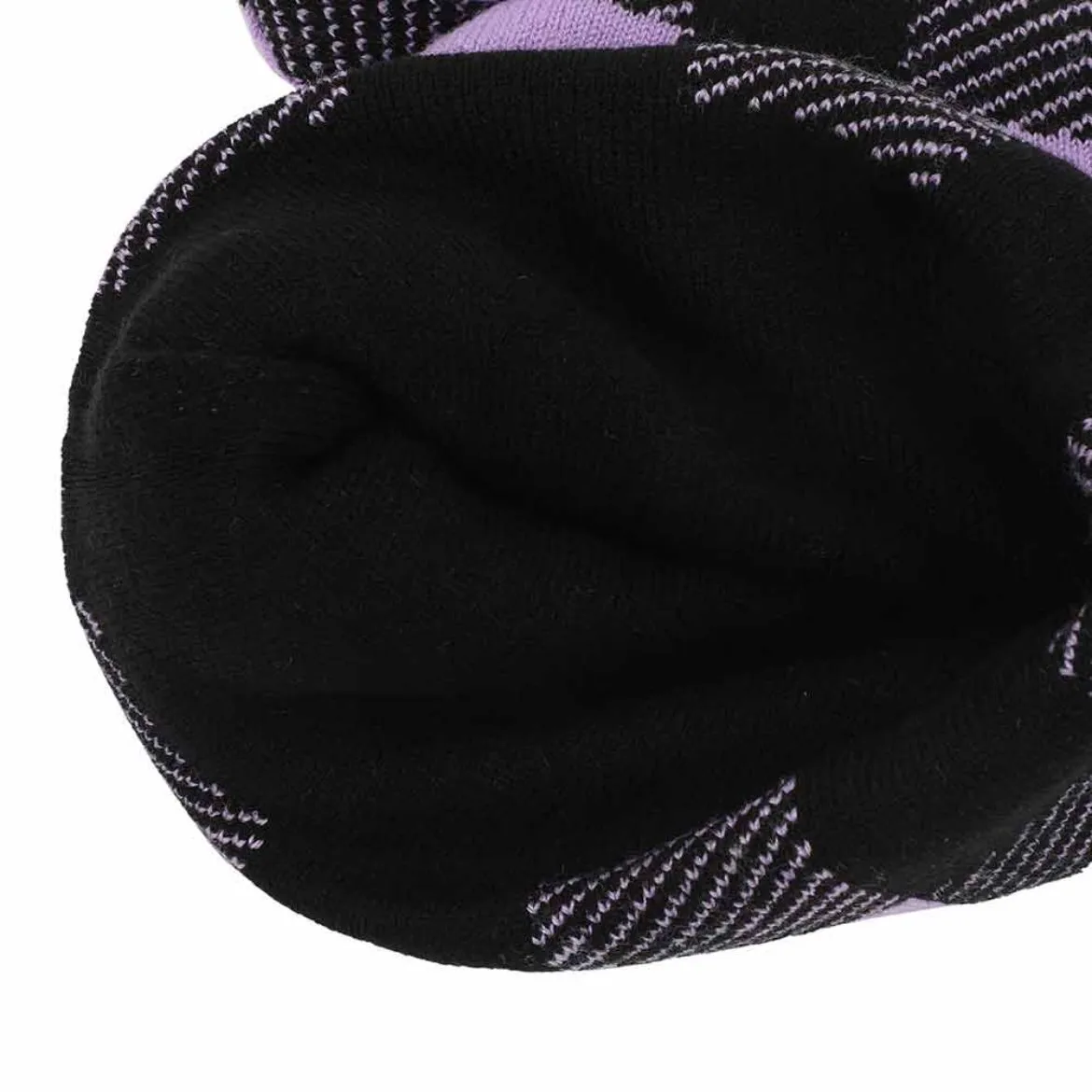 Kuromi Knit Purple Plaid Beanie
