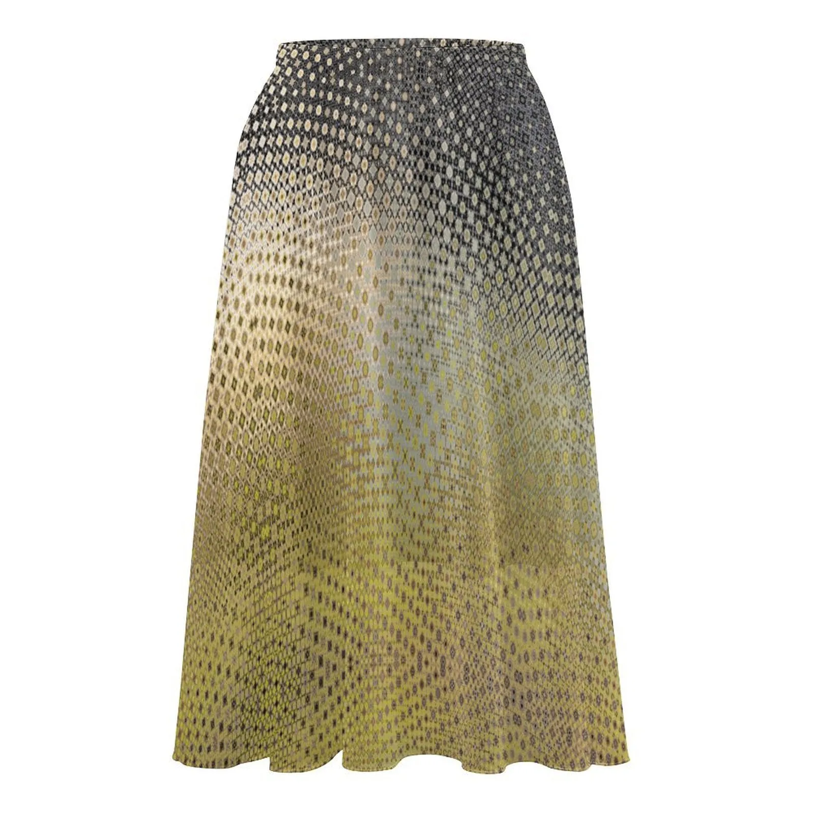 Layered Chiffon Skirt Black Gold Green Ombre