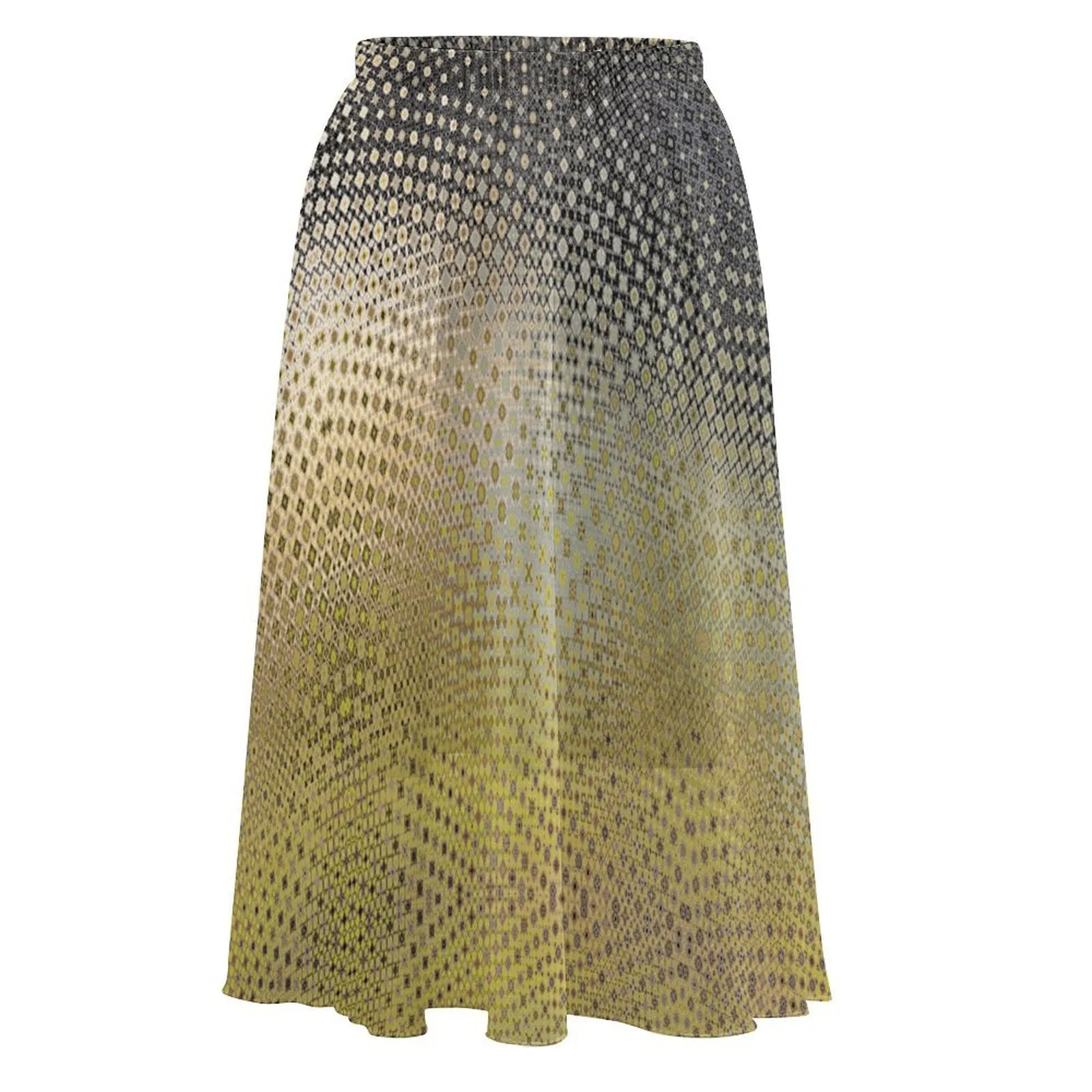 Layered Chiffon Skirt Black Gold Green Ombre