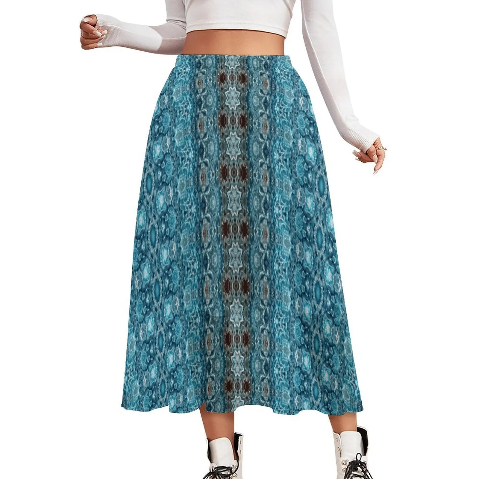 Layered Chiffon Skirt Blue Glass Ombre