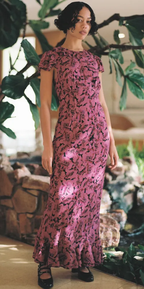Lili Satin Maxi Dress Petunia