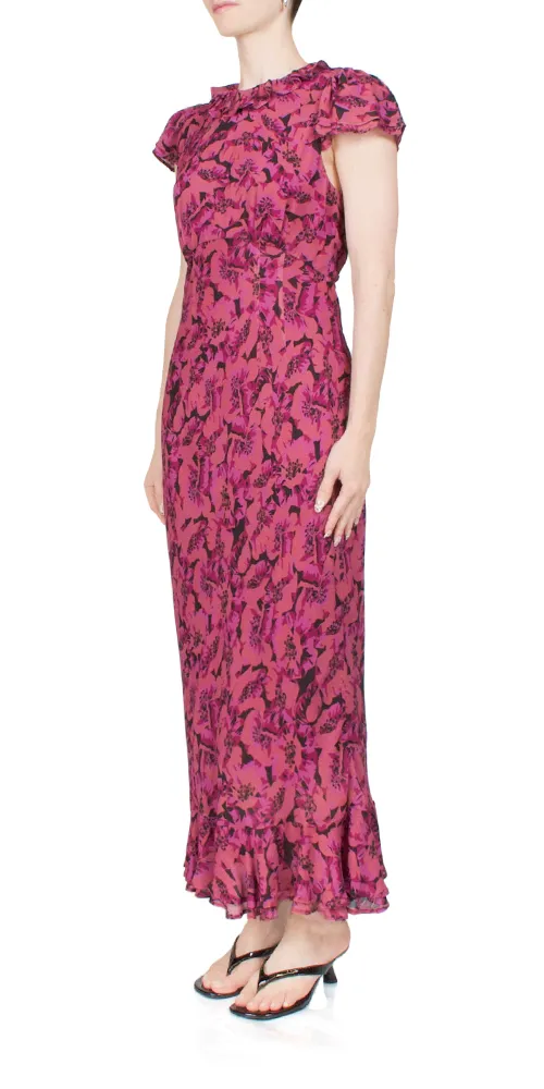 Lili Satin Maxi Dress Petunia