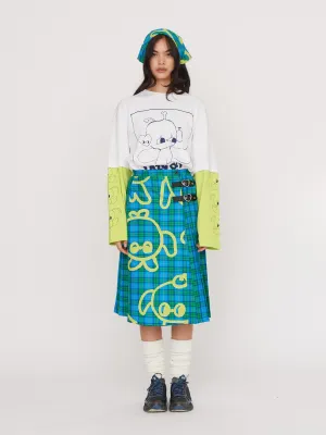 LO x Nhozagri Check Pleated Skirt
