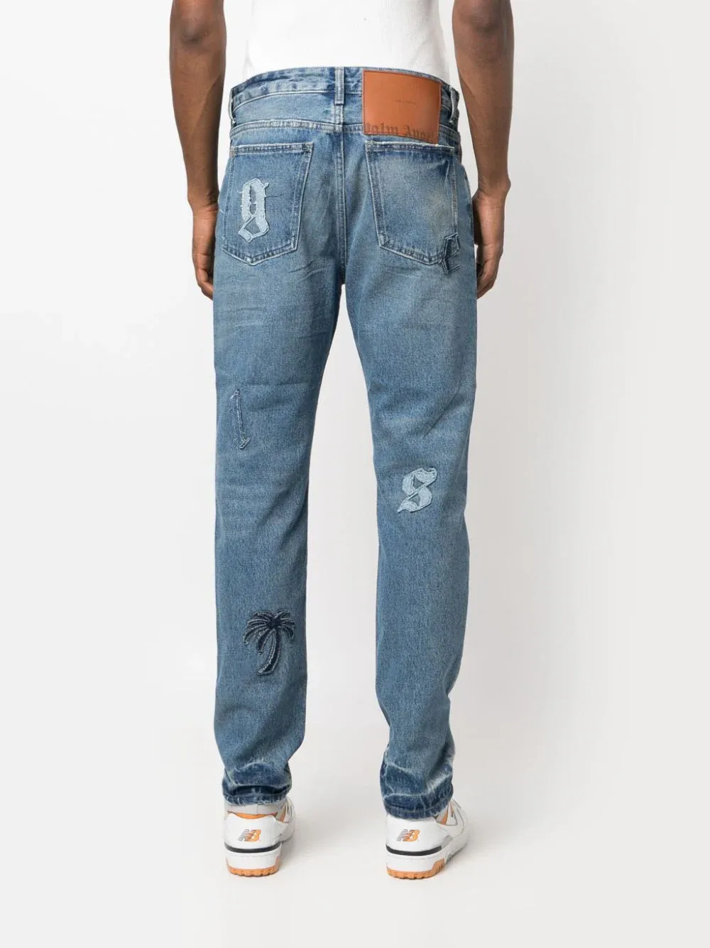 Logo Denim Patches 5 Pockets Jeans