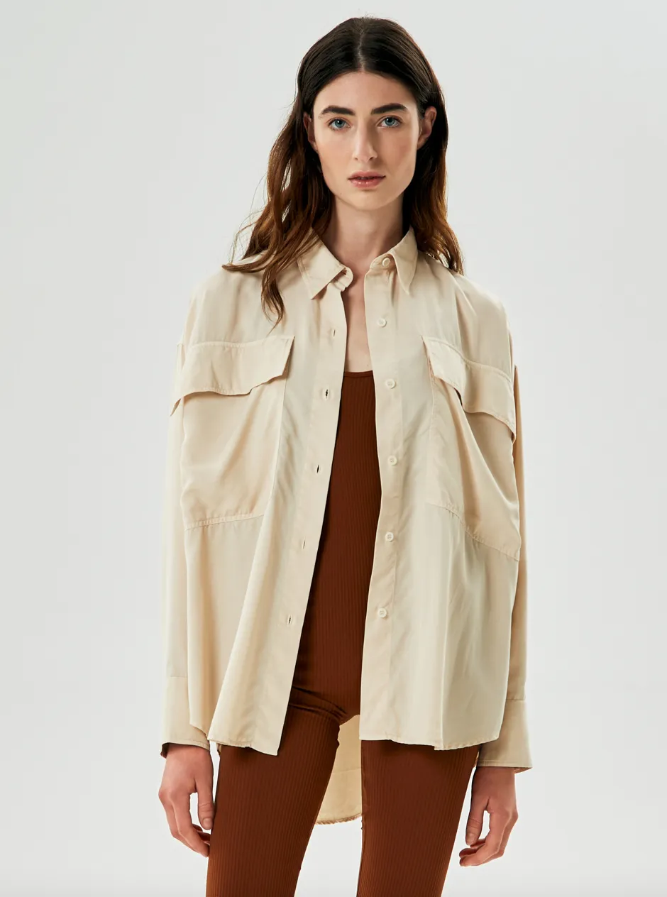 long shirt - glenn - sand