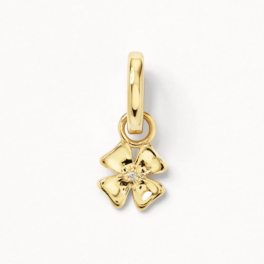 Lucky Clover Charm Pendant in Gold