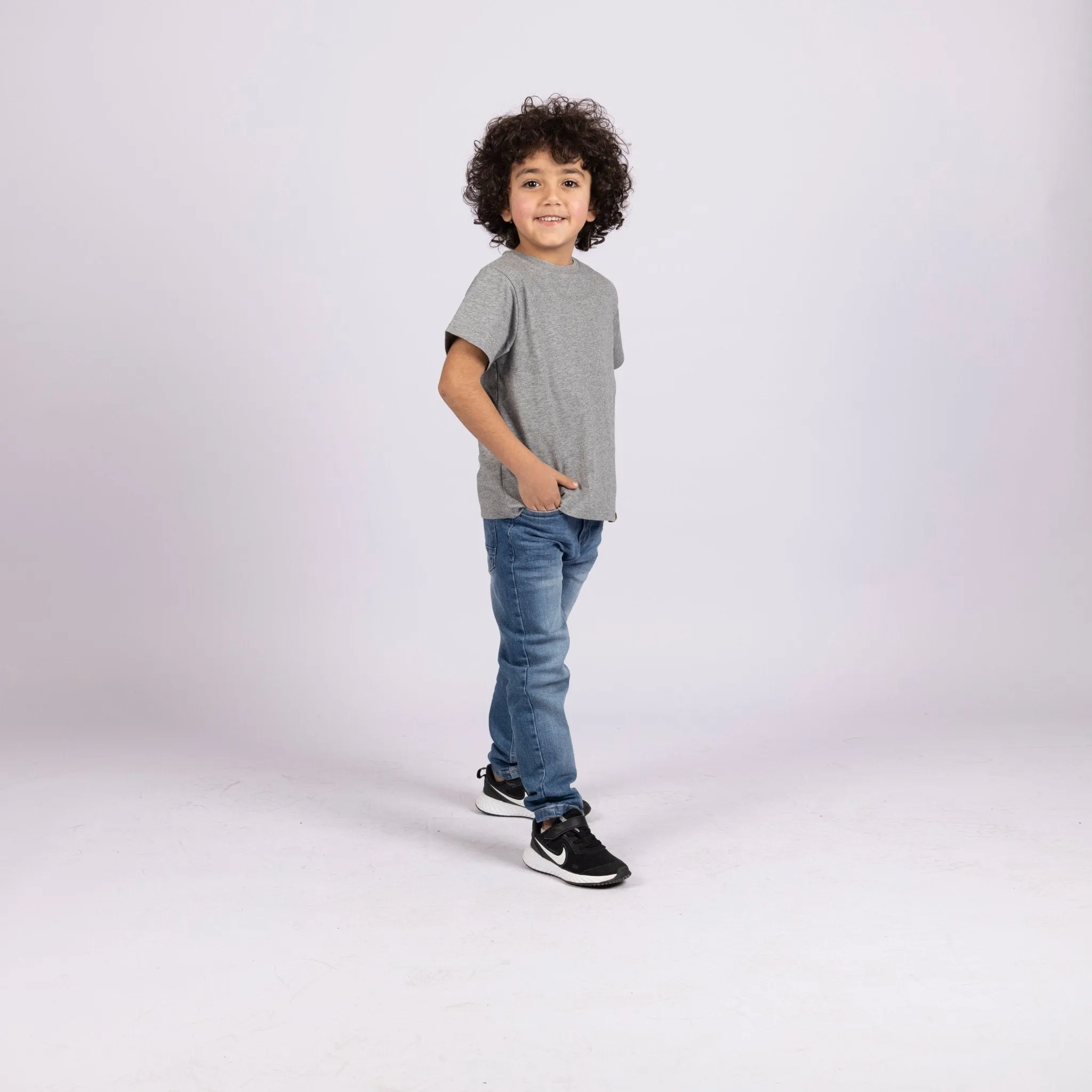 Medium Grey Melange | Kid's Basic Cut T-shirt
