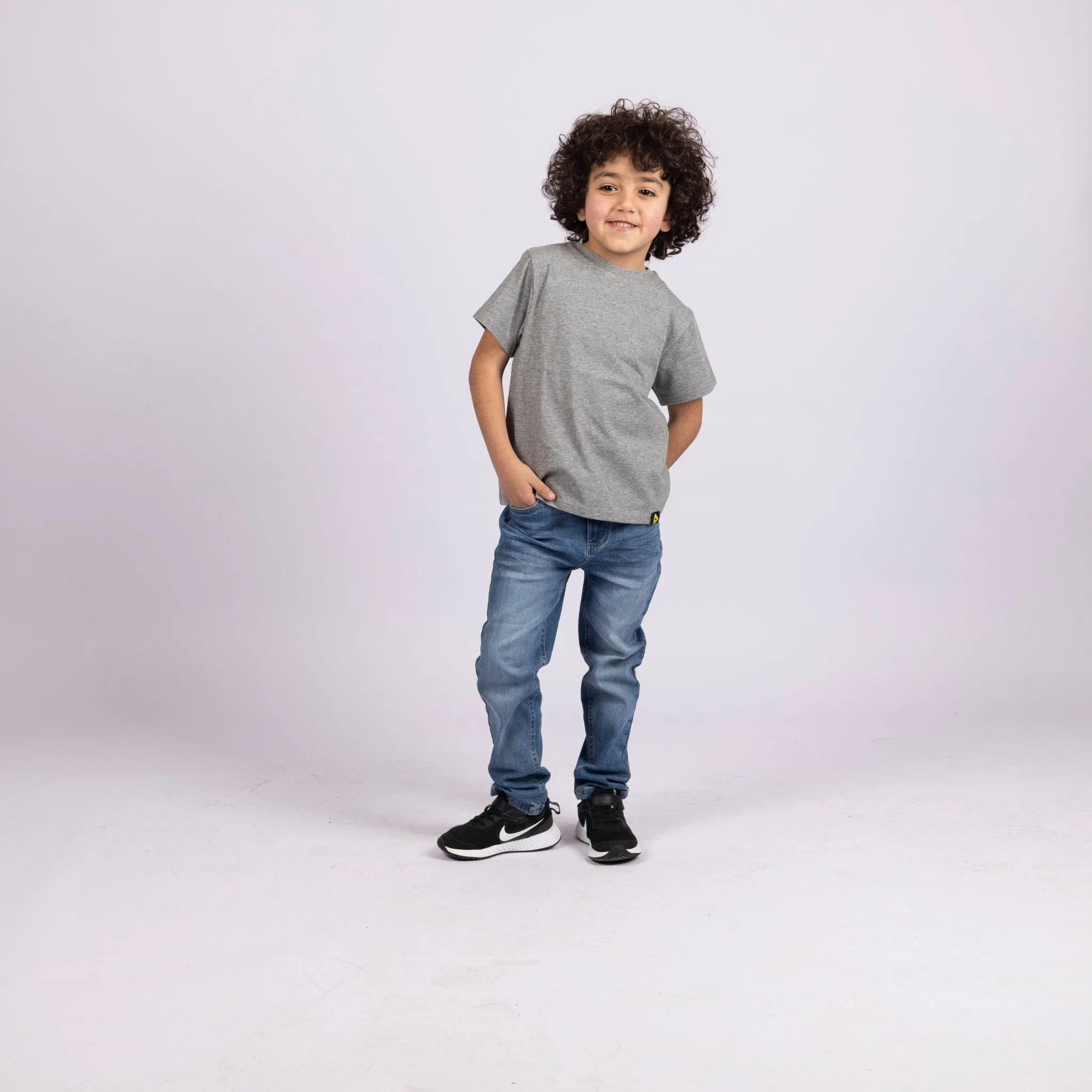 Medium Grey Melange | Kid's Basic Cut T-shirt