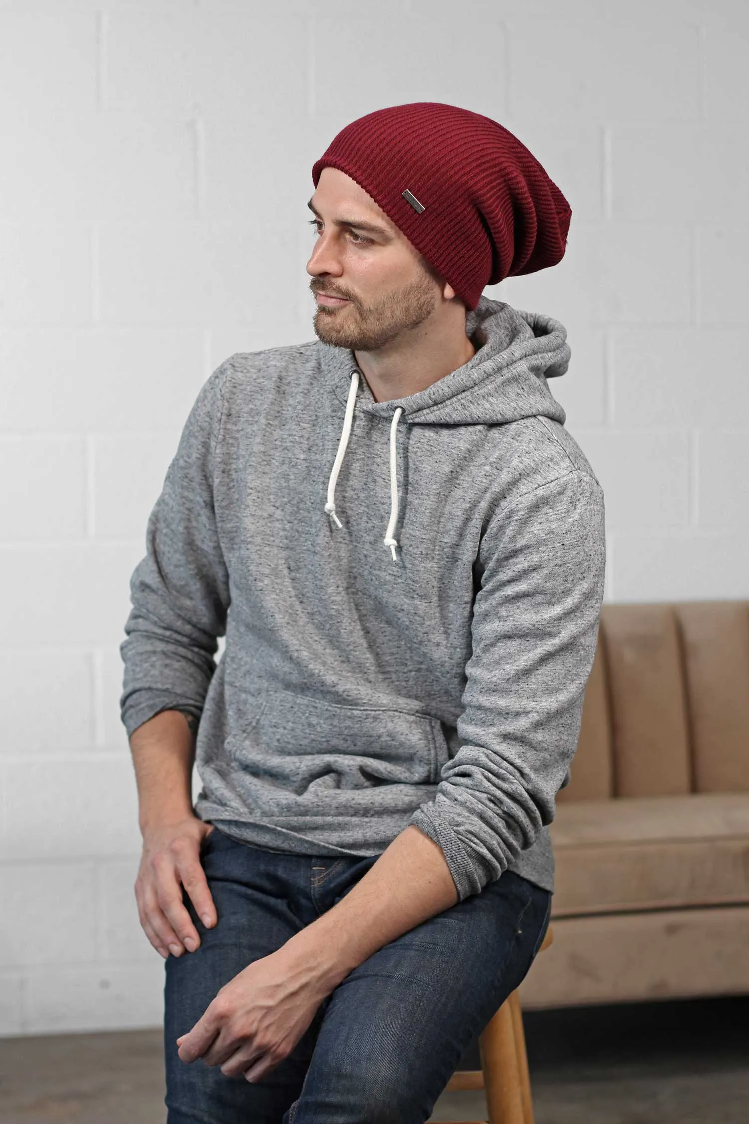 Mens Slouchy Beanie - The Forte XL