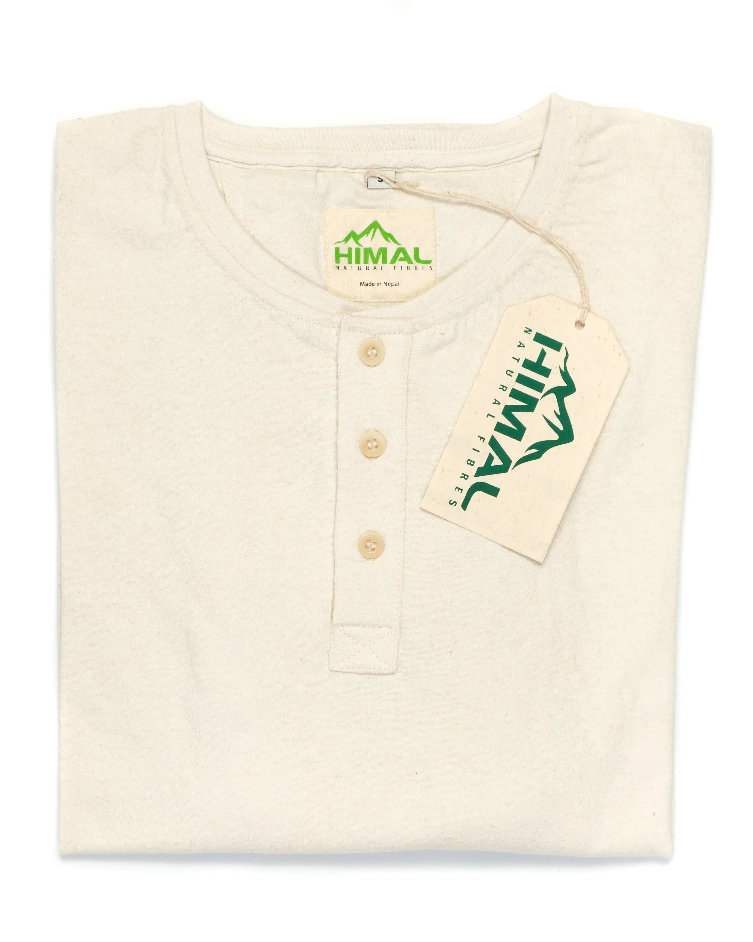 Mens Wild hemp and Organic Cotton Henley shirt