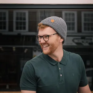Merino Wool Beanie Hat - Smoke Grey
