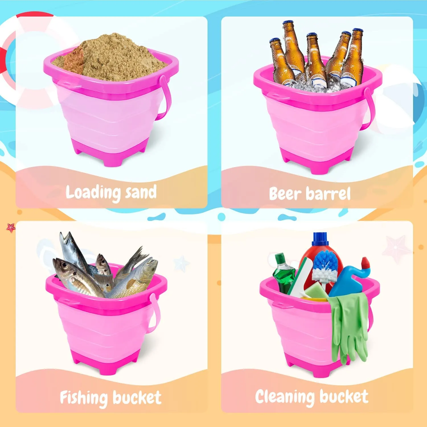 Mermaid Collapsible Beach Sand Toys for Kids