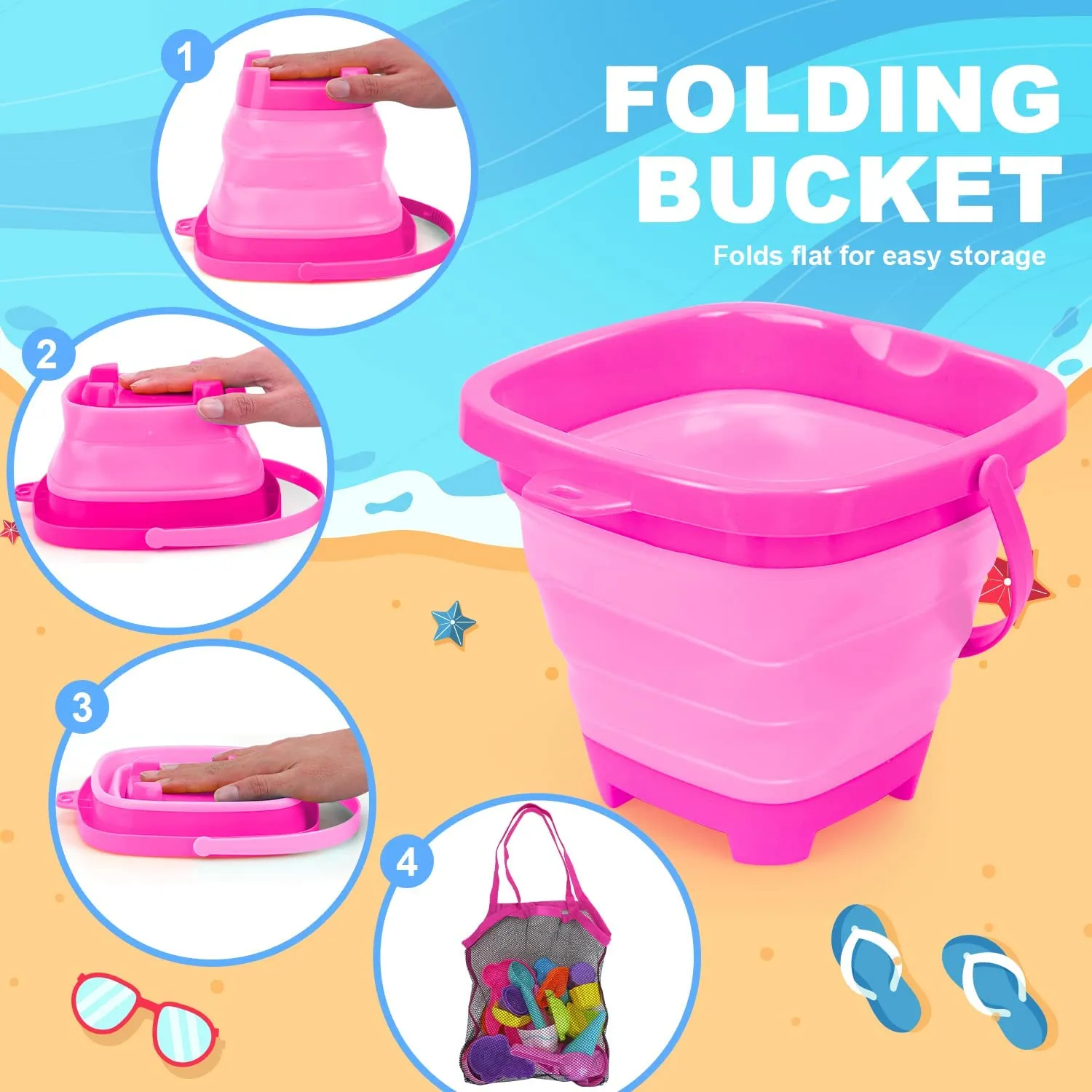 Mermaid Collapsible Beach Sand Toys for Kids