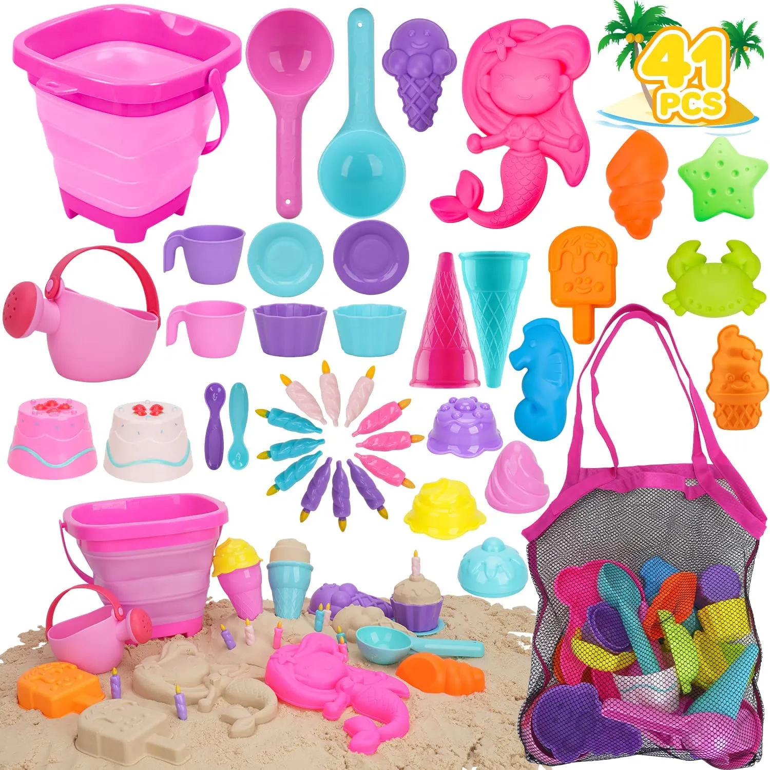 Mermaid Collapsible Beach Sand Toys for Kids