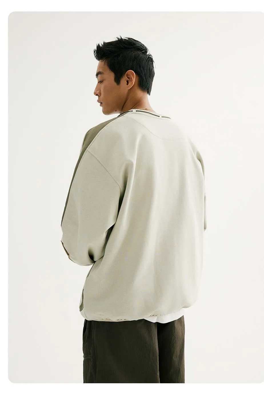 NORYBRAND パッチワーククルーネックスウェットシャツ NGA014