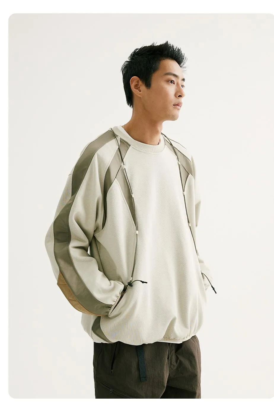 NORYBRAND パッチワーククルーネックスウェットシャツ NGA014