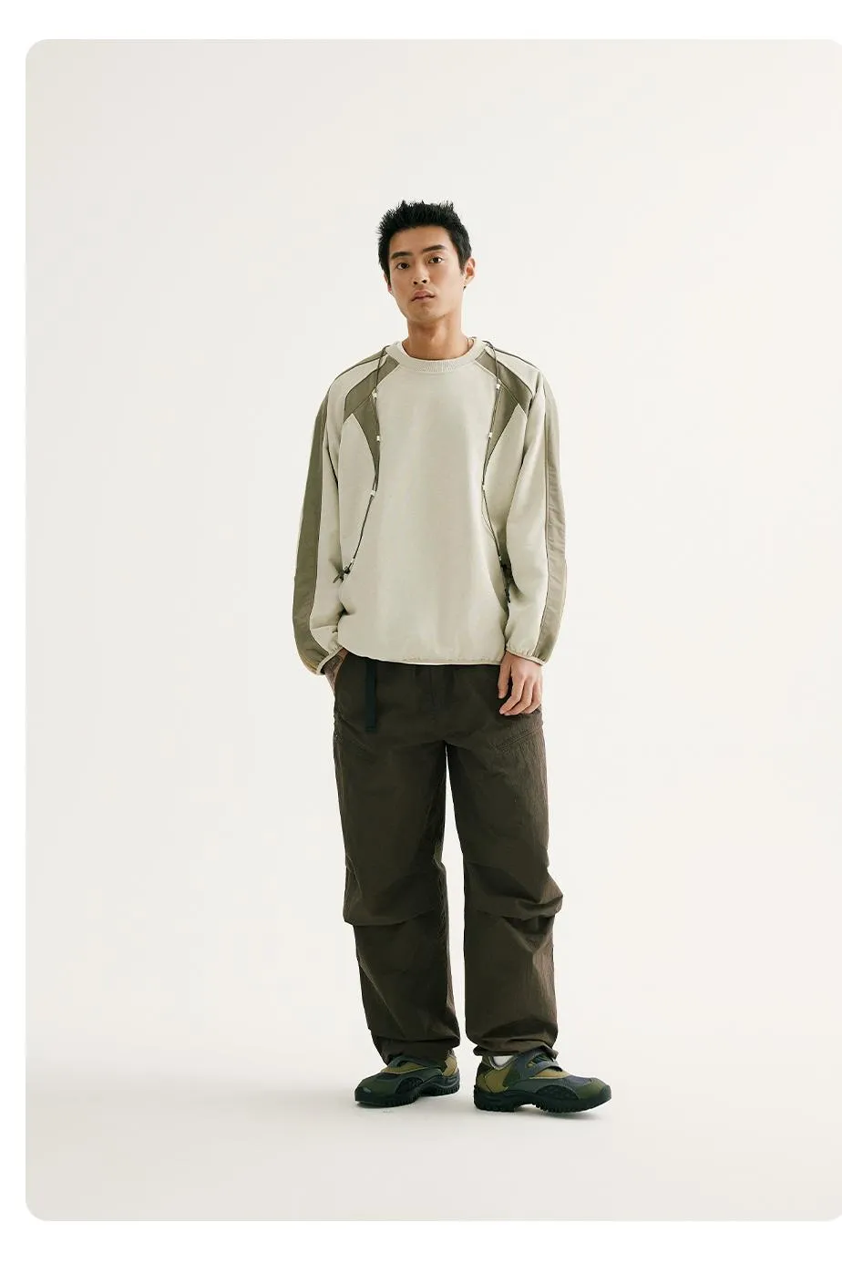 NORYBRAND パッチワーククルーネックスウェットシャツ NGA014