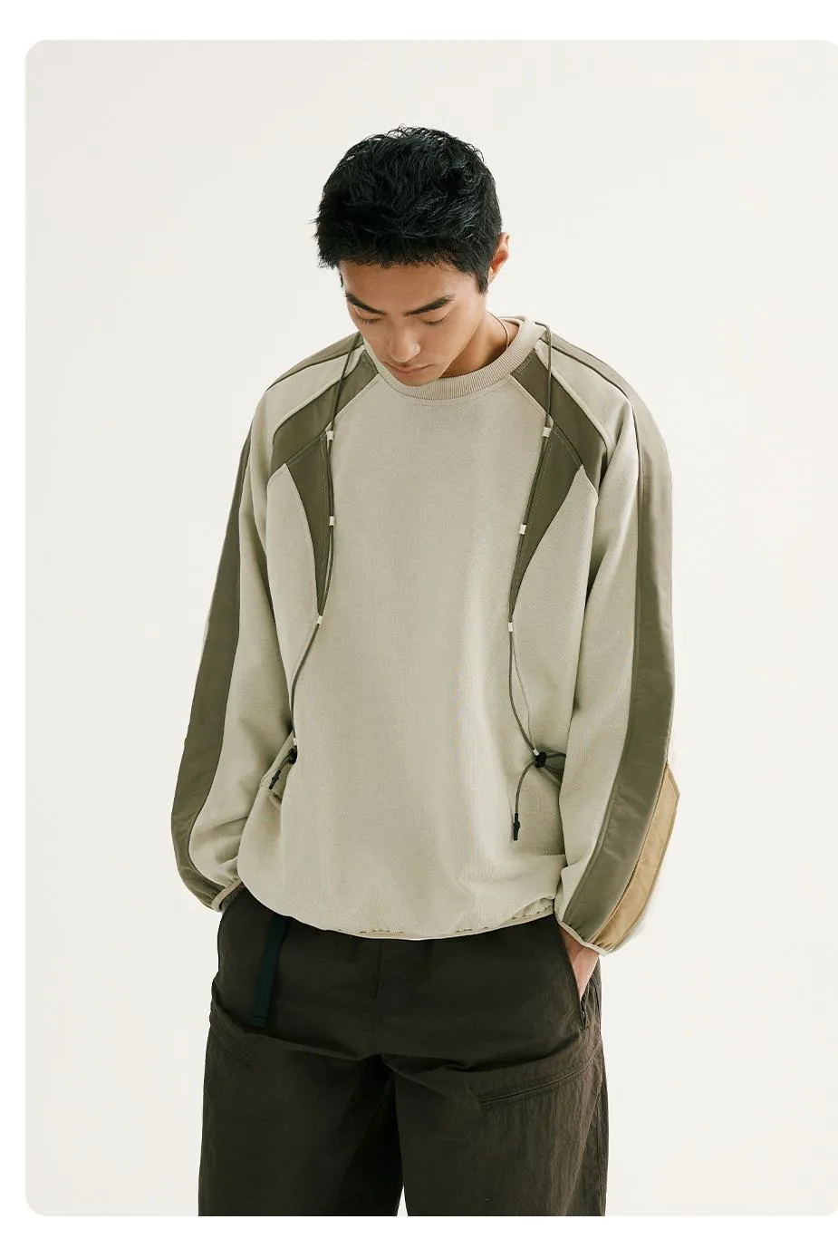 NORYBRAND パッチワーククルーネックスウェットシャツ NGA014