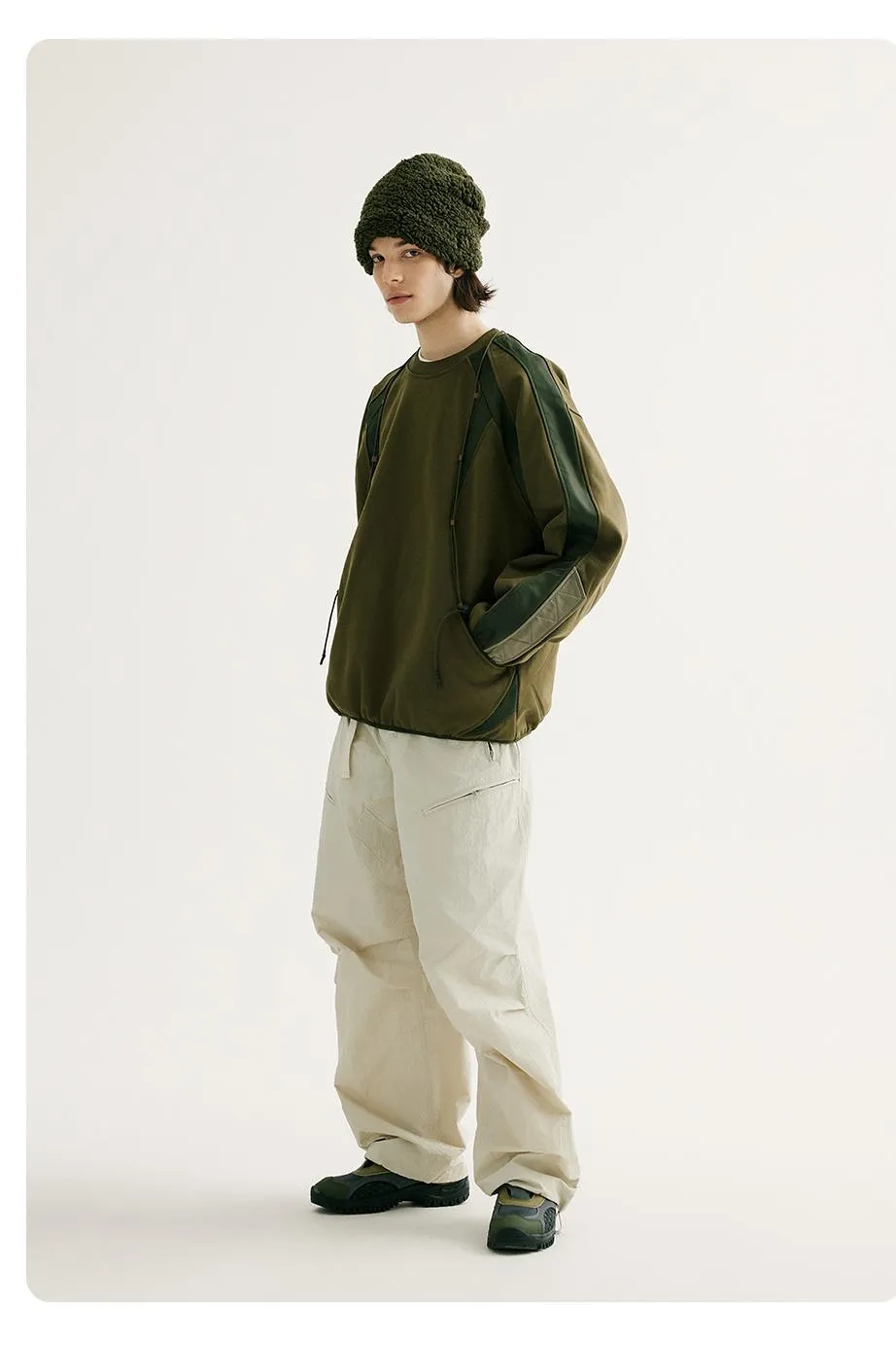 NORYBRAND パッチワーククルーネックスウェットシャツ NGA014