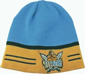 NRL Switch Reversible Beanie - Gold Coast Titans - Winter Hat - Adult