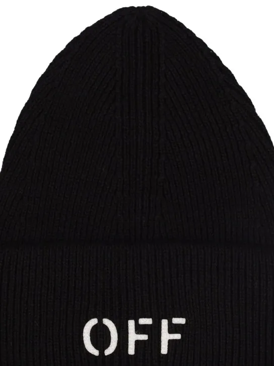 Off-White   Off stamp loose knit cotton blend beanie 