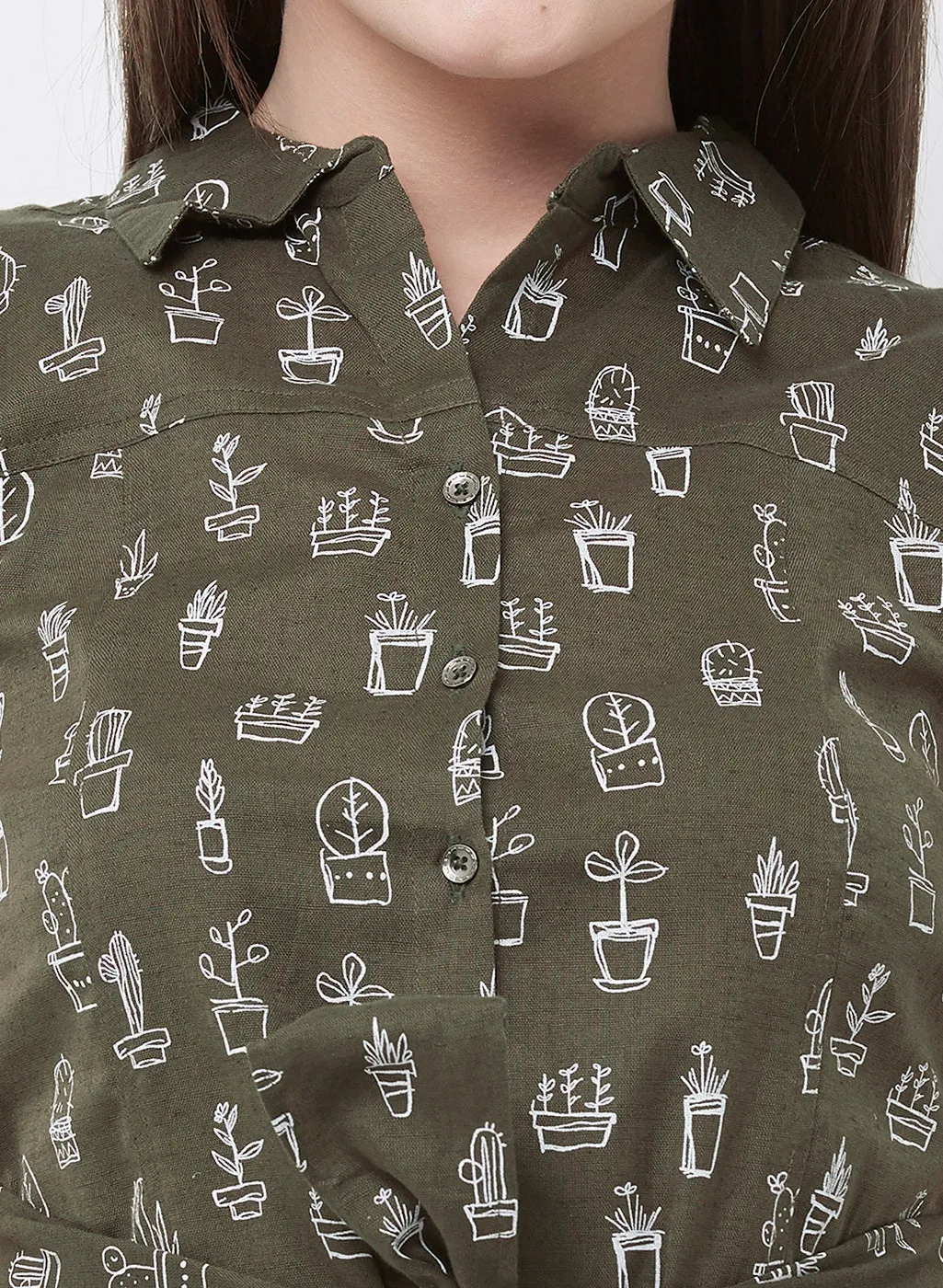 Olive High Low Tunic