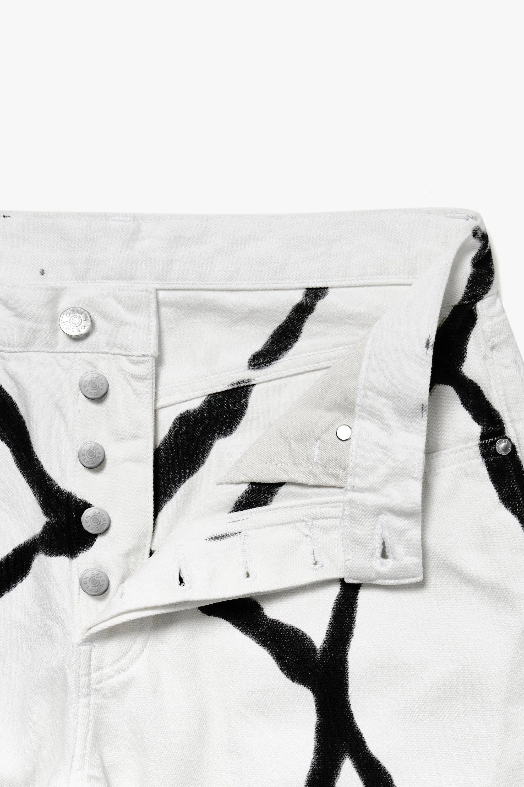 OXLEY HAND PRINTED ORGANIC COTTON DENIM JEANS
