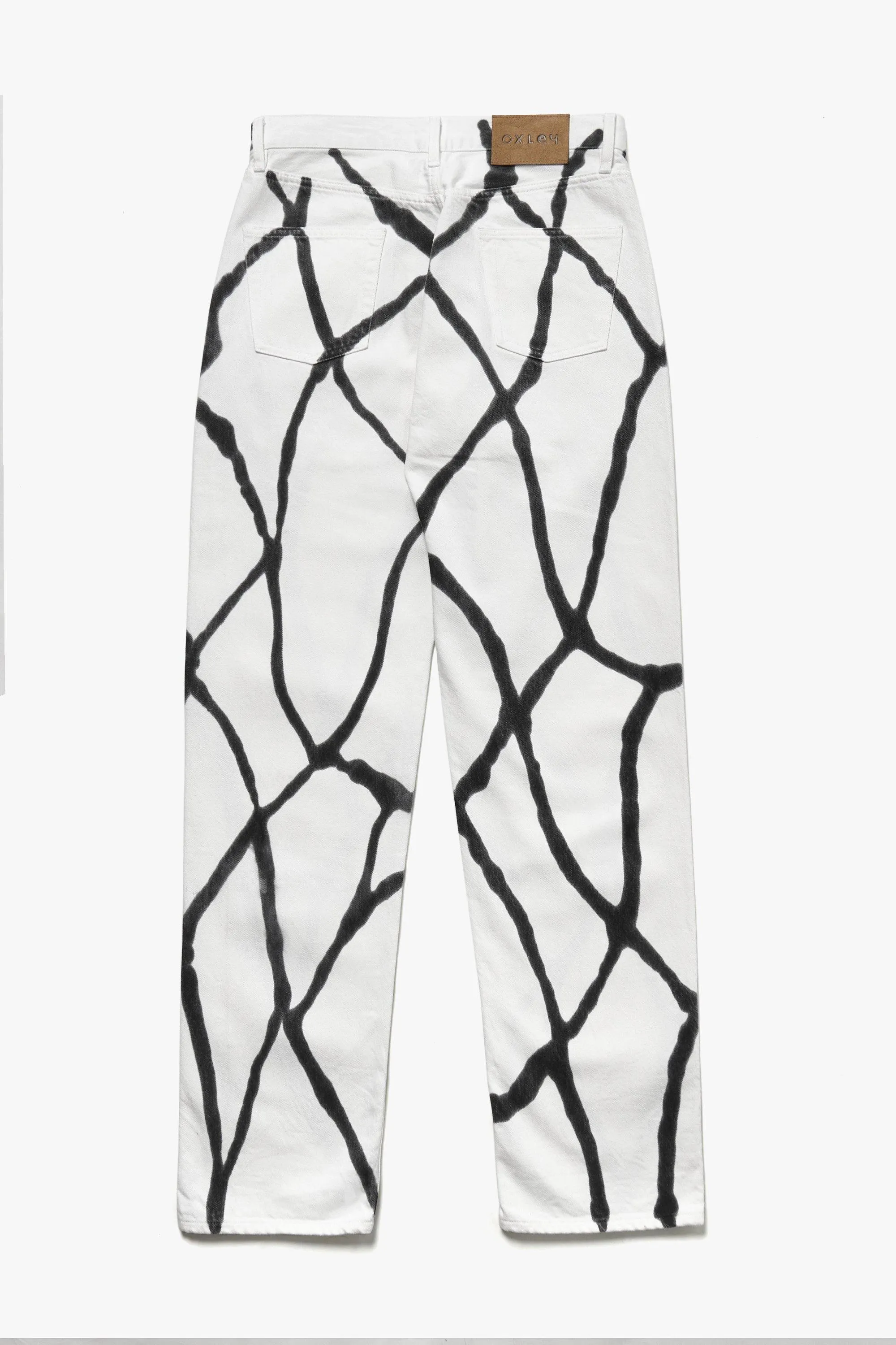 OXLEY HAND PRINTED ORGANIC COTTON DENIM JEANS