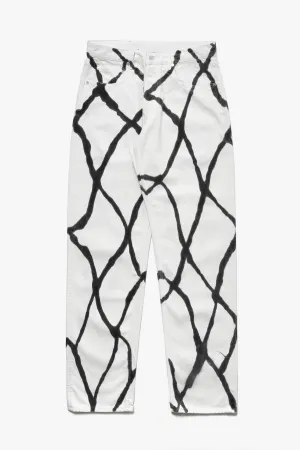 OXLEY HAND PRINTED ORGANIC COTTON DENIM JEANS