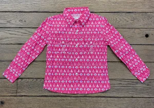 Panhandle Slim Girl's Pink Aztec Snap Up Long Sleeve Western Shirt C6S8627
