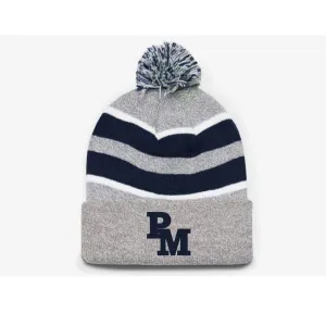 PMYB Stripe Pom Pom Beanie