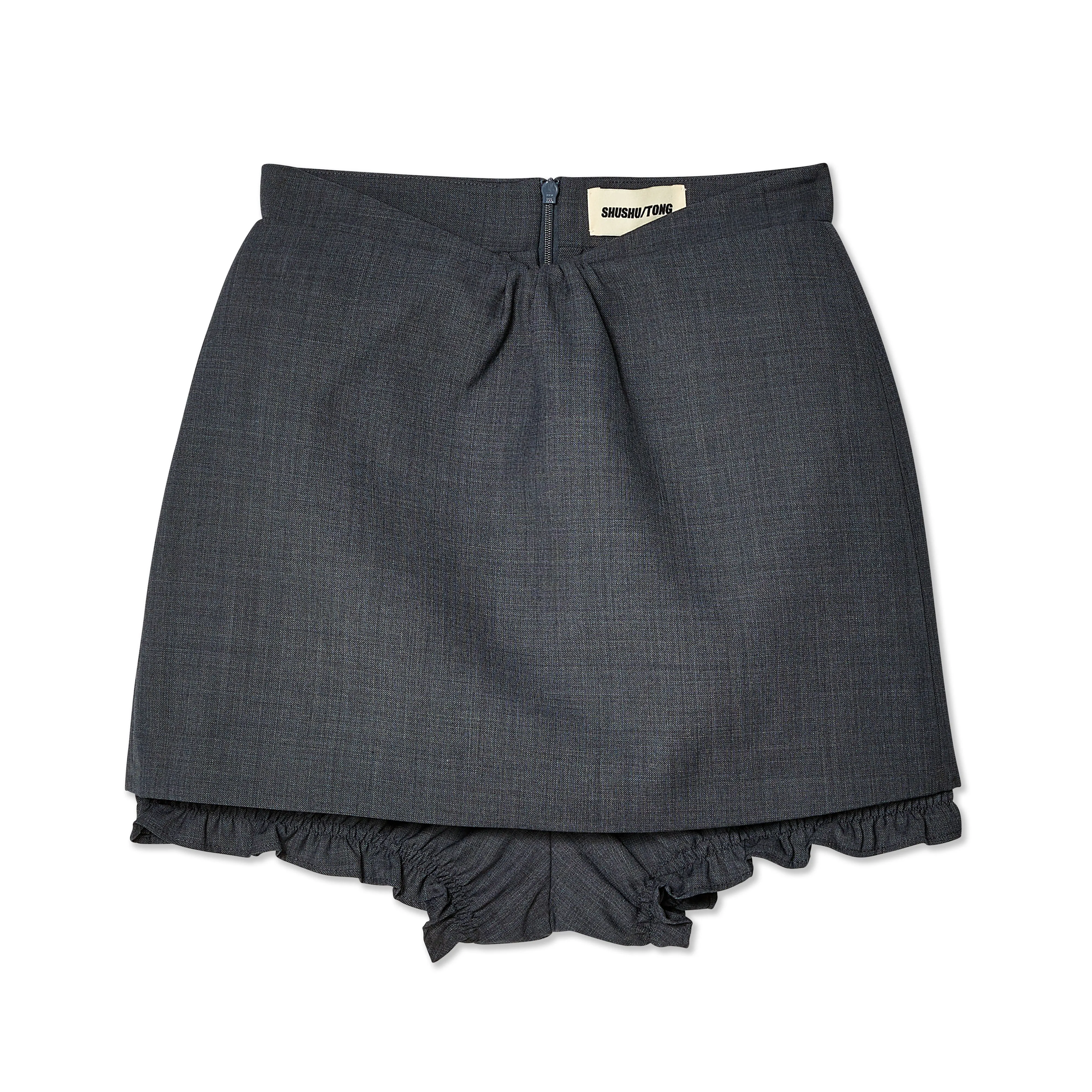 SHUSHU/TONG - Women's Double-Layered Skirt - (Grey)