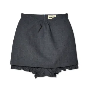 SHUSHU/TONG - Women's Double-Layered Skirt - (Grey)