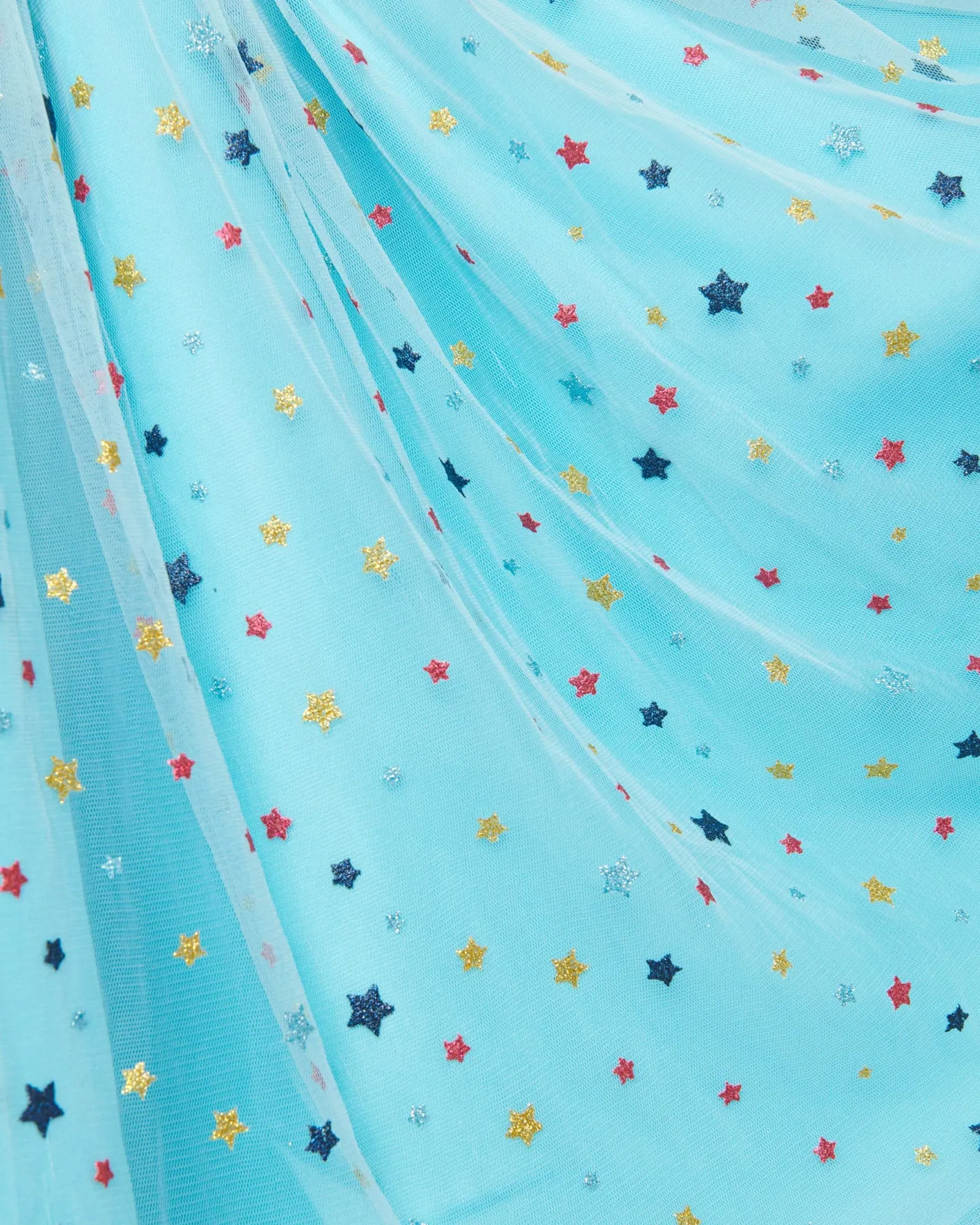 Smak Parlour Blue & Multi Star Puff Sleeve Babydoll Dress | Blue, Rainbow, Polka Dots