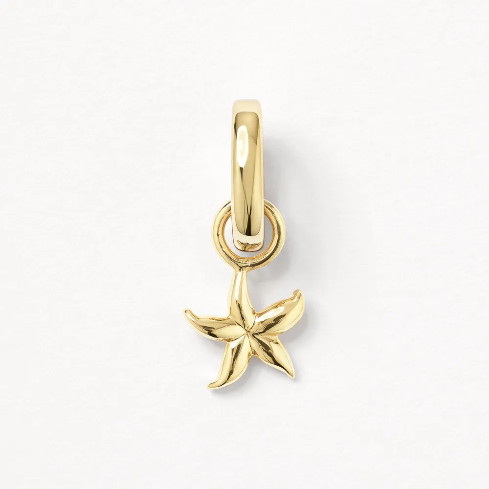 Starfish Charm Pendant in Gold