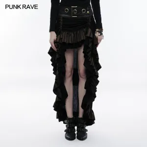 Steampunk Cotton And Linen Layered Punk Skirt