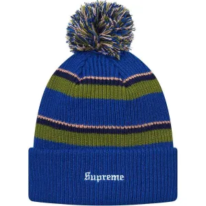 Supreme Big Stripe Beanie - Blue